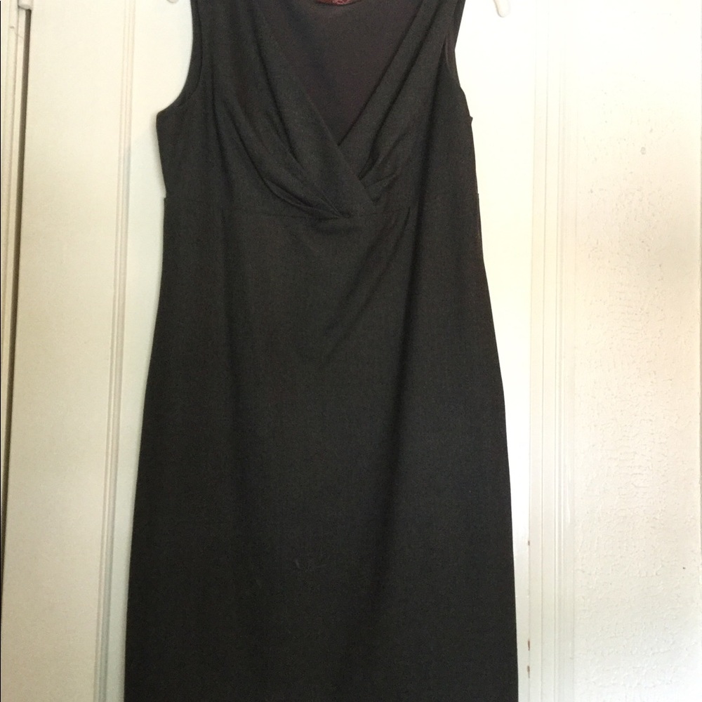 Eliza J Grey V neck dress